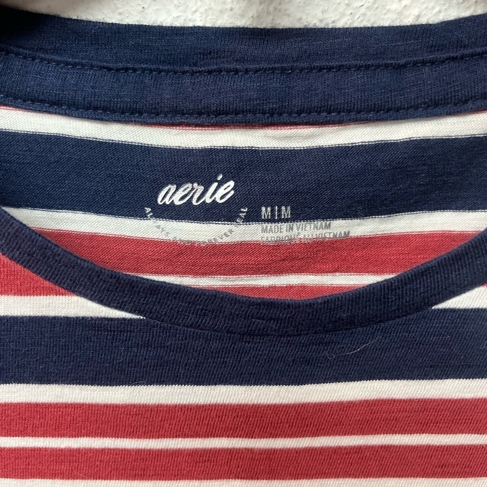 Aerie Women's Striped Tee - Red, White, and Blue. Medium - Picture 2 of 6